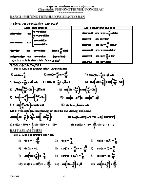 Toán 11 - Chuyên đề Phương trình lượng giác
